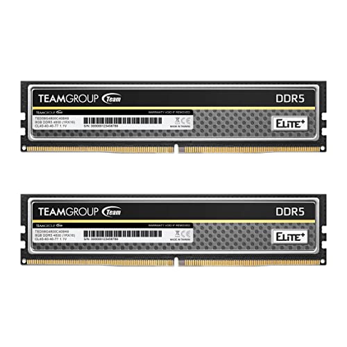 TEAMGROUP Elite Plus DDR5 16GB (2x8GB) 4800MHz PC5-38400 CL40